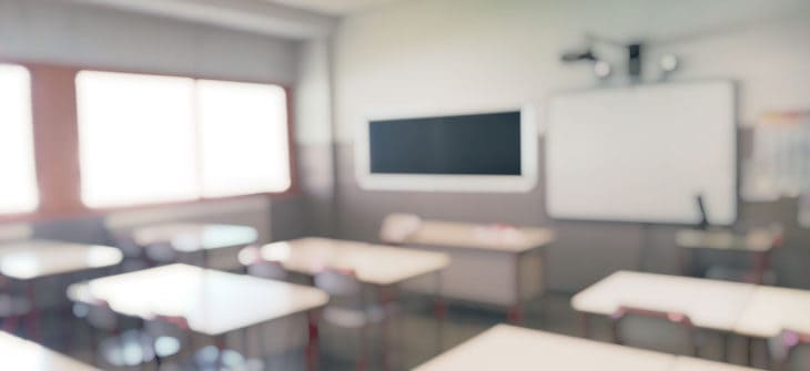 Blurry image of classroom interior